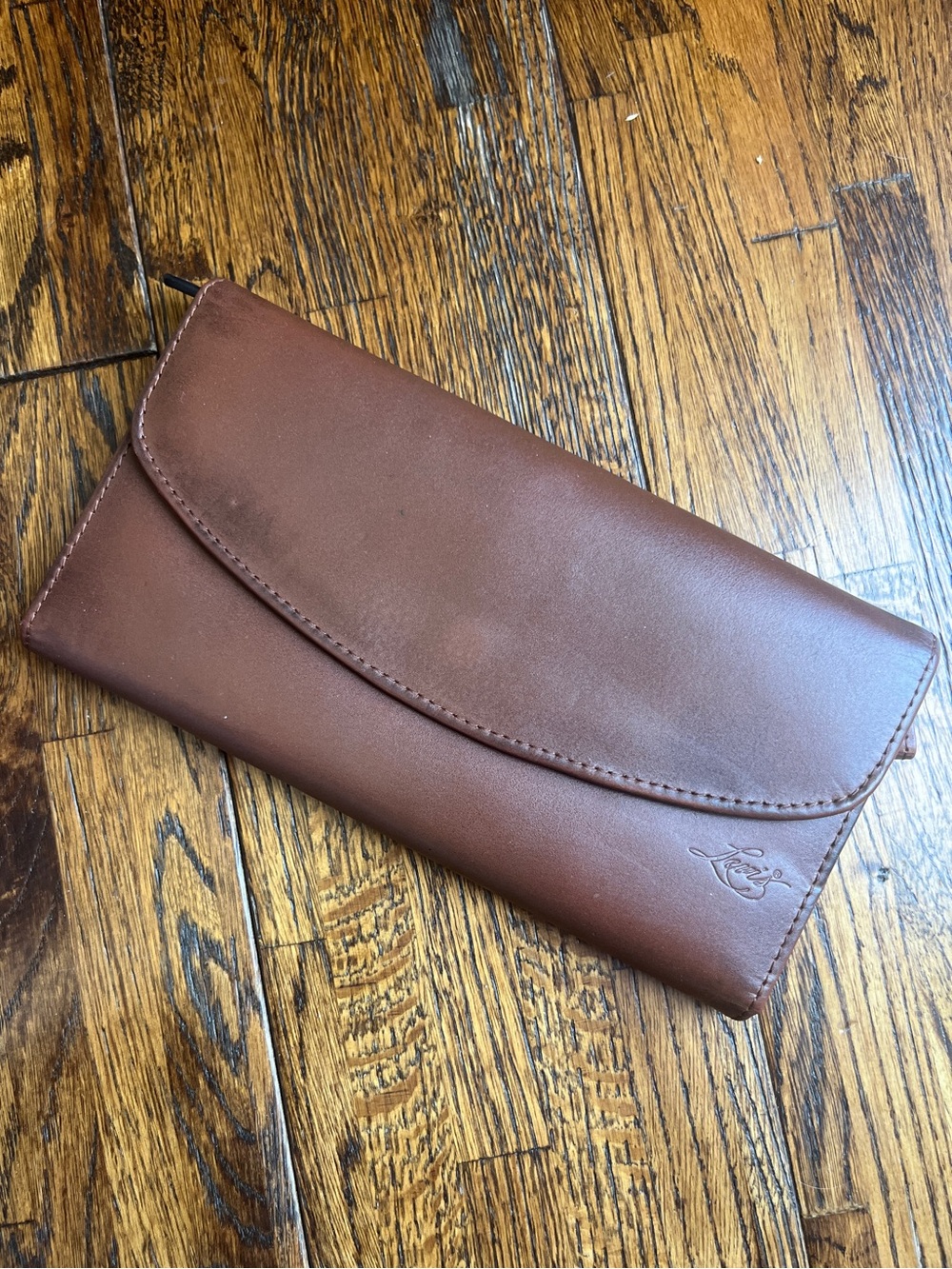 Levi’s Leather Clutch Wallet with Scroll Logo - Brown